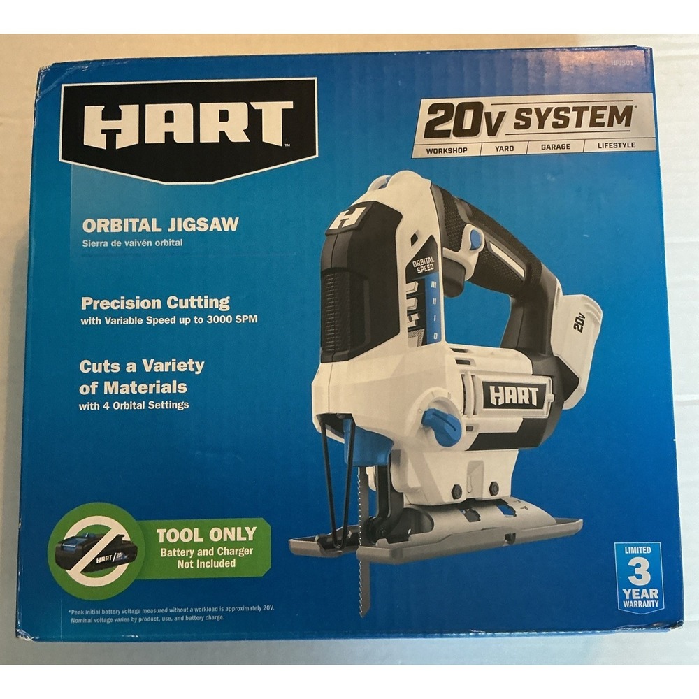 Hart Cordless 20 volt Variable Speed Orbital Jigsaw (TOOL ONLY )  No Battery